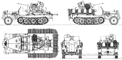 Tank Sd.Kfz. 10 - drawings, dimensions, figures