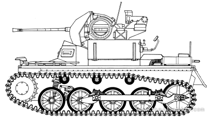 Tank Sd.Kfz. 101 Flakpanzer I - drawings, dimensions, figures