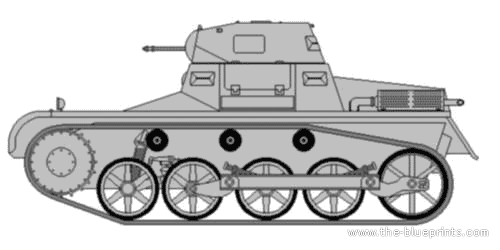 Tank Sd.Kfz. 101 PzKpfw.I Ausf.A - drawings, dimensions, figures