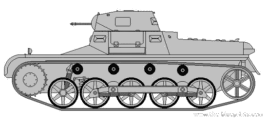Танк Sd.Kfz. 101 PzKpfw.I Ausf.B - чертежи, габариты, рисунки