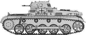 Танк Sd.Kfz. 101 Pz.Kpfw.I Ausf.B DAK - чертежи, габариты, рисунки
