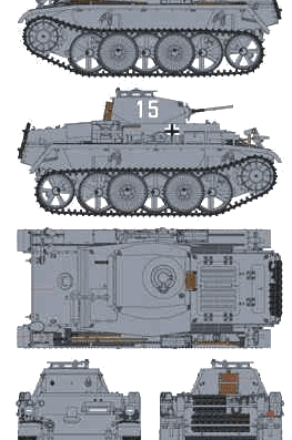 Танк Sd.Kfz. 101 Pz.Kpfw.I Ausf.C (VK 601) - чертежи, габариты, рисунки