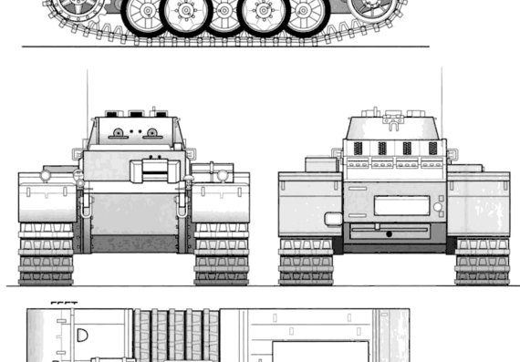 Танк Sd.Kfz. 101 Pz.Kpfw.I Ausf.F VK1801 - чертежи, габариты, рисунки