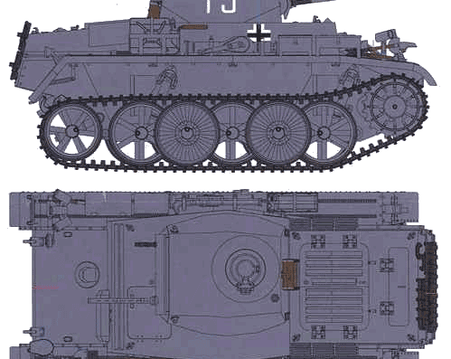 Танк Sd.Kfz. 101 Pz.Kpwf.I Ausf.C VK601 - чертежи, габариты, рисунки