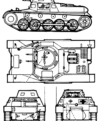 Tank Sd.Kfz. 101 Pz.kpfw.I - drawings, dimensions, figures | Download ...