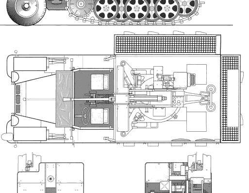 Tank Sd.Kfz. 104 2cm FlaK38 - drawings, dimensions, figures