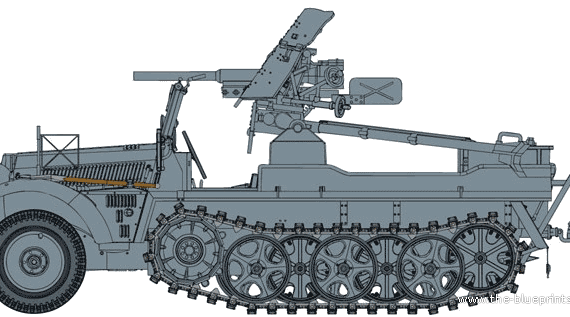 Tank Sd.Kfz. 10 + 3.7cm PaK - drawings, dimensions, figures