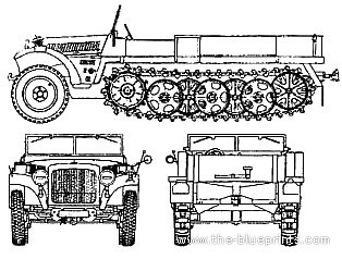 Tank Sd.Kfz. 10 (Demag D7) - drawings, dimensions, figures