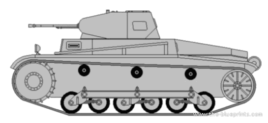 Танк Sd.Kfz. 121 PzKpfw.II Ausf.B - чертежи, габариты, рисунки