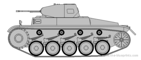 Tank Sd.Kfz. 121 Pz.Kpfw.II Ausf.C - drawings, dimensions, figures