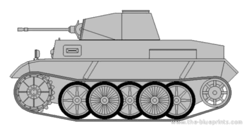 Tank Sd.Kfz. 121 PzKpfw.II Ausf.H - drawings, dimensions, figures