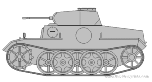 Tank Sd.Kfz. 121 PzKpfw.II Ausf.J - drawings, dimensions, figures