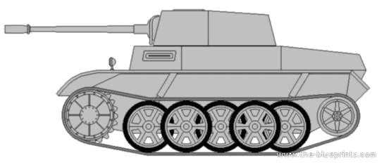 Tank Sd.Kfz. 121 PzKpfw.II Ausf.K Leopard - drawings, dimensions, figures