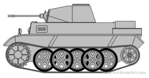 Танк Sd.Kfz. 121 PzKpfw.II Ausf.M - чертежи, габариты, рисунки