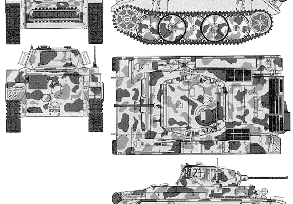 Танк Sd.Kfz. 121 Pz.Kpfw.II Luchs - чертежи, габариты, рисунки
