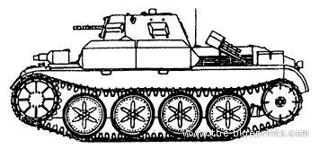 Танк Sd.Kfz. 121 PzKpfw II Flamm - чертежи, габариты, рисунки