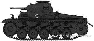 Танк Sd.Kfz. 121 Pz.kfpw.II Ausf.F - чертежи, габариты, рисунки