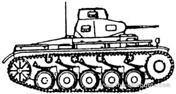 Танк Sd.Kfz. 121 Pz.kpfw.II Ausf.A PC (1939) - чертежи, габариты, рисунки