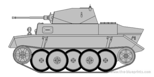 Танк Sd.Kfz. 123 PzKpfw.II Ausf.L Luchs - чертежи, габариты, рисунки
