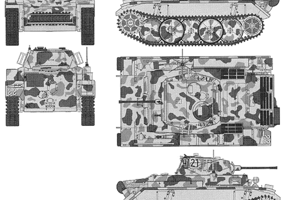 Танк Sd.Kfz. 123 Pz.Kpfw.II Ausf.L Luchs II - чертежи, габариты, рисунки