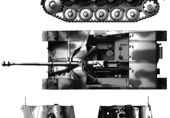 Танк Sd.Kfz. 131 Marder II Ausf.A - чертежи, габариты, рисунки