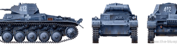 Танк Sd.Kfz. 131 Pz.Kpfw.II Ausf.B - чертежи, габариты, рисунки