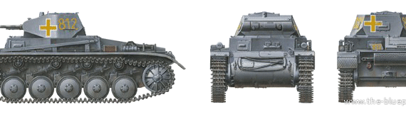 Танк Sd.Kfz. 131 Pz.Kpfw.II Ausf.C - чертежи, габариты, рисунки
