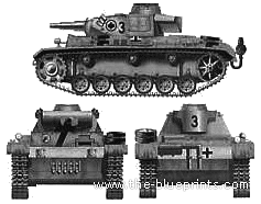 Танк Sd.Kfz. 131 Pz.kpfw.III Ausf.M - чертежи, габариты, рисунки