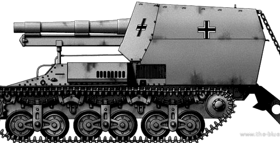 Tank Sd.Kfz. 135-1 15cm s. FH.13-1 auf Lorraine-S - drawings, dimensions, figures