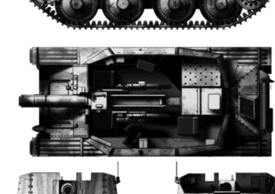 Tank Sd.Kfz. 138-1 Sturmpanzer 38 (t) Grille Ausf.H - drawings, dimensions, figures