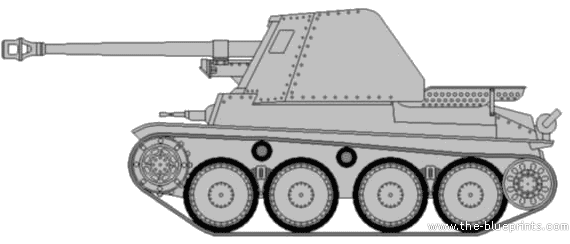 Танк Sd.Kfz. 138 Ausf. H Marder III Panzerjager - чертежи, габариты, рисунки