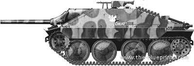 Танк Sd.Kfz. 138 Jagdpanzer 38 Hetzer - чертежи, габариты, рисунки