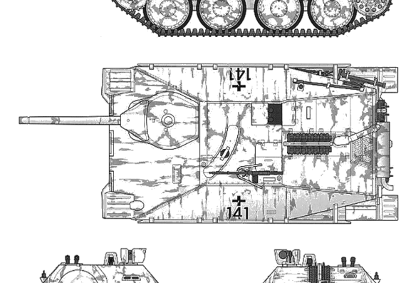 Танк Sd.Kfz. 138 Jagdpanzer Hetzer - чертежи, габариты, рисунки