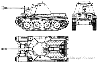 Танк Sd.Kfz. 138 Marder III - чертежи, габариты, рисунки