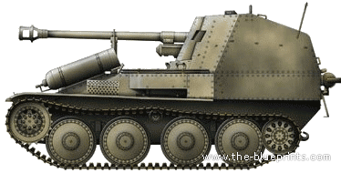 Танк Sd.Kfz. 138 Marder III Ausf.M - чертежи, габариты, рисунки