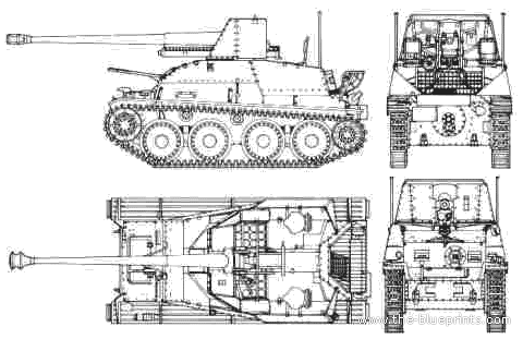 Tank Sd.Kfz. 139 Marder III - drawings, dimensions, figures