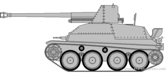 Танк Sd.Kfz. 139 Marder III Panzerjager - чертежи, габариты, рисунки