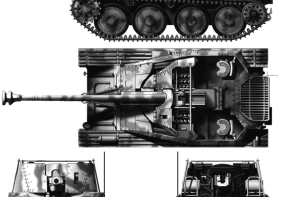 Танк Sd.Kfz. 139 Panzerjager 38(t) - чертежи, габариты, рисунки