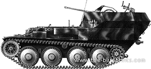 Танк Sd.Kfz. 140 Gepard Flakpanzer 38(t) - чертежи, габариты, рисунки