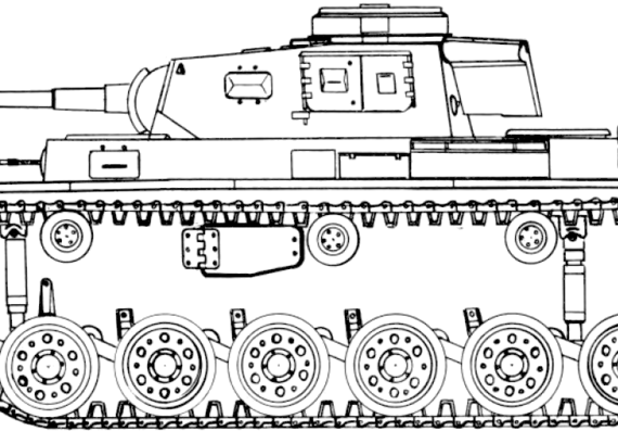 Tank Sd.Kfz. 141-1 Pz.Kpfw.III Ausf.J - drawings, dimensions, figures