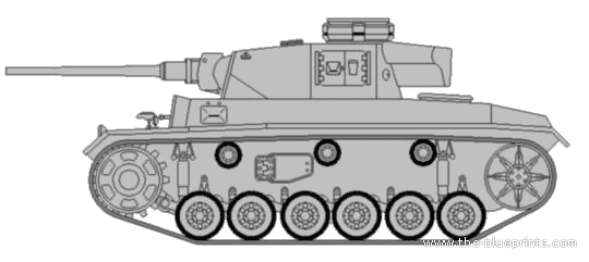 Танк Sd.Kfz. 141-1 PzKpfw.III Ausf.L - чертежи, габариты, рисунки