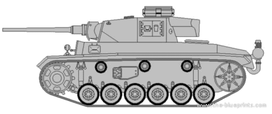 Танк Sd.Kfz. 141-1 PzKpfw.III Ausf.M - чертежи, габариты, рисунки