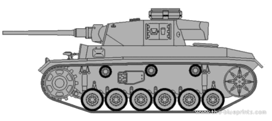 Танк Sd.Kfz. 141-1 Pz.Kpfw.III Ausf. L - чертежи, габариты, рисунки