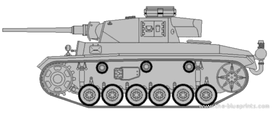 Tank Sd.Kfz. 141-1 Pz.Kpfw.III Ausf. M - drawings, dimensions, figures