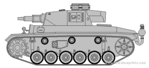 Tank Sd.Kfz. 141-2 PzKpfw.III Ausf.N - drawings, dimensions, figures