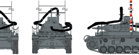 Tank Sd.Kfz. 141 Pz.Kpfw.III (3.7cm) (T) Ausf.F - drawings, dimensions, figures