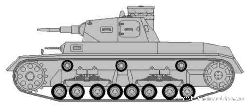 Tank Sd.Kfz. 141 PzKpfw.III Ausf.C - drawings, dimensions, figures