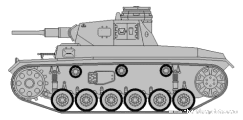 Tank Sd.Kfz. 141 Pz.Kpfw.III Ausf.F - drawings, dimensions, figures