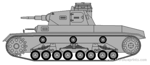 Tank Sd.Kfz. 141 Pz.Kpfw.III Ausf. D - drawings, dimensions, figures
