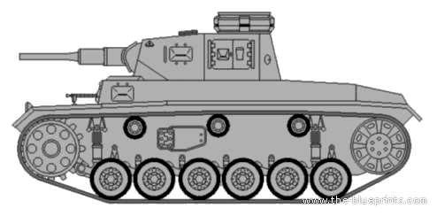 Tank Sd.Kfz. 141 Pz.Kpfw.III Ausf. G - drawings, dimensions, figures